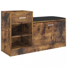 Bancheta pantofar, stejar afumat, 94,5x31x57 cm, lemn prelucrat foto