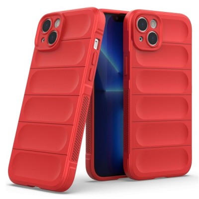 Husa wave, compatibila cu IPhone 15, Grip Anti-Soc, Tpu, Pure Red foto
