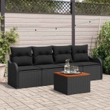 Cumpara ieftin Set de canapele pentru grădină 5 pcs Negru 55 x 55 x 37 cm