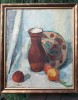 Ecaterina CRISTESCU DELIGHIOZ-Natură statică cu ceramică tradiţională, Natura statica, Ulei, Impresionism