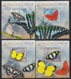 Burundi 2012 - Fluturi din Africa, 4 colite, set complet, MNH, Nestampilat