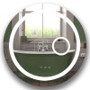 Oglinda LED Rotunda 70x70 cm cu Lupa, Dezaburire, Ceas Digital, Touch, Baie, Montaj Inclus
