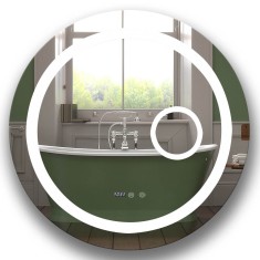 Oglinda LED, 70X700 cm, cu lupa, functie dezaburire, ceas digital, Led Touch