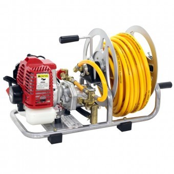 Pompa cu motor de stropit, Geo Tech 2 timpi, 1 CP, 15-25 bar, Furtun 20 m, 8 l/min foto