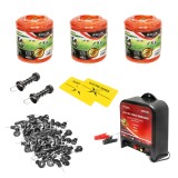 Kit complet gard electric 12V, 3.5 Joule, fir 1500 m, 200 izolatori, Breckner