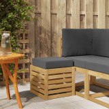 vidaXL Bancă de exterior Alb 43 x 43 x 45 cm Lemn Solid de Acacia 901682