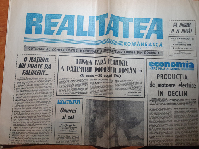 ziarul realitatea romaneasca 1 septembrie 1990-razboiul din golf