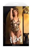Body Mesh Cut-Out Fantasy Lingerie Boujee cu Capse Auriu