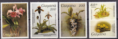 Guyana 1987 flori orhidee MI 1945-1948 seria 29 MNH foto