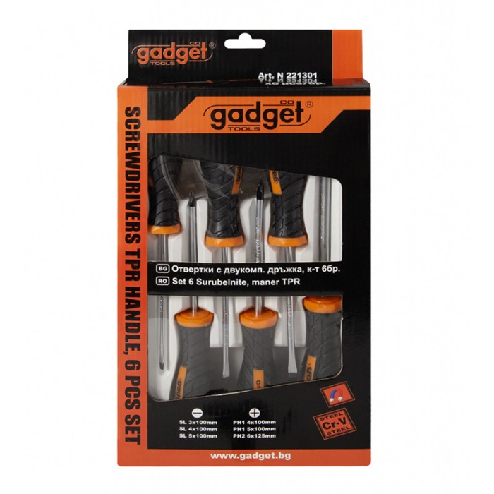 Set 6 surubelnite Cr-V Gadget, varf magnetic, maner TPR