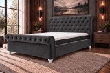 Pat Silver 160x200 cm Tapitat Catifea Dark Grey Somiera Inclusa (cod AF 3409-75)