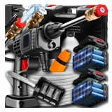 Pistol de spalat cu presiune, pe acumulator, furtun 5m, Kraft