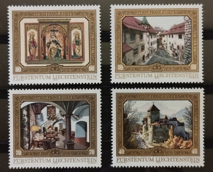 BC54,Liechtenstein 1978, serie castele, arta, picturi