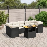 Cumpara ieftin Gossi set mobilier de gradina cu perne, 8 piese, negru, poliratan