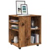 Gossi dulap cu roti, lemn invechit, 60x53x72 cm, lemn prelucrat