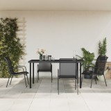 vidaXL Set mobilier de grădină, 5 piese, negru, oțel și textilenă 3200678