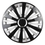 Capac roata auto Leoplast Falcon 14 inch, negru-argintiu, ABS