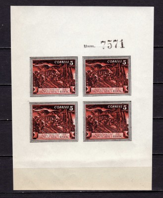 Catalonia 1937 colita-Spania razboiul civil,emisiune locala - Ajuntament de Montcada i Reixac/ cai ferate , rosu/negru , MNH , posibile mici cute foto