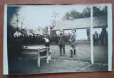 Fotografie tip carte postala, necirculata, colonel Atasnasiu si Lt.colone Serban la unitate, 1929