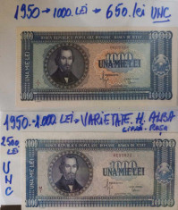 Romania Bancnota de colectie 1000 lei din anul 1950 UNC + varietate foto