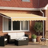 VidaXL Cort electric retractabil galben 3 x 2,5m rezistent la intemperii cu panou solar