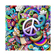 Sticker decorativ, Peace, Multicolor, 55 cm, 6490ST foto