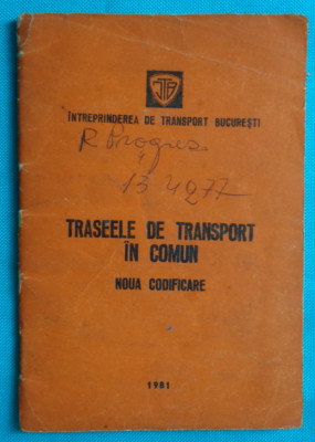 Intreprinderea de transport Bucuresti &amp;ndash; Traseele de transport in comun 1981 foto