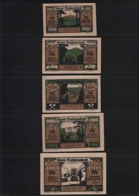 Set Notgeld 25 + 2 x 50 + 75 + 100 pf Ballenstedt foto