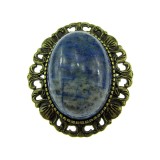 Brosa/pandantiv bronz antic cu lapis lazuli natural