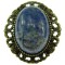 Brosa/pandantiv bronz antic cu lapis lazuli natural