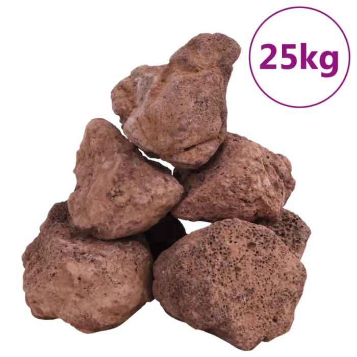 Roci vulcanice, 25 kg, rosu, 10-30 cm