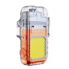 Lanterna tip breloc cu bricheta, flippy, impermeabila, 3 moduri iluminare, 300 mah, incarcare usb-c, cob, raza de actiune 50 - 100 m, 7.4 x 4.9 x 1.7