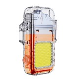 Lanterna tip breloc cu bricheta, flippy, impermeabila, 3 moduri iluminare, 300 mah, incarcare usb-c, cob, raza de actiune 50 - 100 m, 7.4 x 4.9 x 1.7