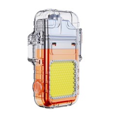 Lanterna tip breloc cu bricheta, flippy, impermeabila, 3 moduri iluminare, 300 mah, incarcare usb-c, cob, raza de actiune 50 - 100 m, 7.4 x 4.9 x 1.7