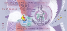 Bancnota Vanuatu 500 Vatu 2017 (2019) - PNew UNC ( comemorativa , polimer ) foto