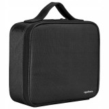 Geanta pentru cosmetice/accesorii baie, Soulima, poliester, PVC, EVA, neagra, 26x9x22.5 cm, Isotrade