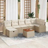 Cumpara ieftin Set de canapele pentru grădină cu pernă 8 pcs Bej Rattan poli