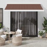vidaXL Copertină retractabilă manual, maro, 350x250 cm 3215719