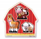 Puzzle lemn jumbo Ferma, Melissa &amp; Doug