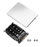 Adaptor Servere Nou de la M.2/2230/2242/2260/2280 la U2, 2in1 NVMe-PCI-e&amp;SATA U.2 SFF-8639