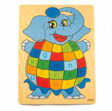 Cumpara ieftin Puzzle educativ din lemn, Elefant, 7Toys