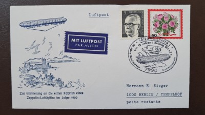 ZEPPELIN 1975 st.aniversara circ.retur PERFECTA foto
