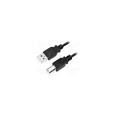 Cablu USB A mufa, USB B mufa, USB 2.0, lungime 2m, negru, LOGILINK - CU0007B