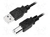 Cablu USB A mufa, USB B mufa, USB 2.0, lungime 3m, negru, LOGILINK - CU0008B
