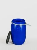 Bidon 85 litri, cu cerc metalic, Sterk, Plastic Albastru