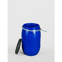 Bidon 180 litri, cu cerc metalic, Sterk, Plastic Albastru