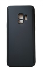 Set husa protectie formata din 3 piese fata spate si folie silicon compatibila cu Samsung Galaxy S9 Negru