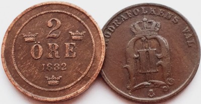 2516 Suedia 2 ore 1882 Oscar II (large letters) km 746 foto