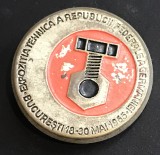 ISGSTR1 Insignă veche / Plachetă Expoziția Tehnică a Republicii Federale a Germaniei - București 1965