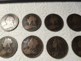 Lot vintage de 12 monede de 1 penny 1897